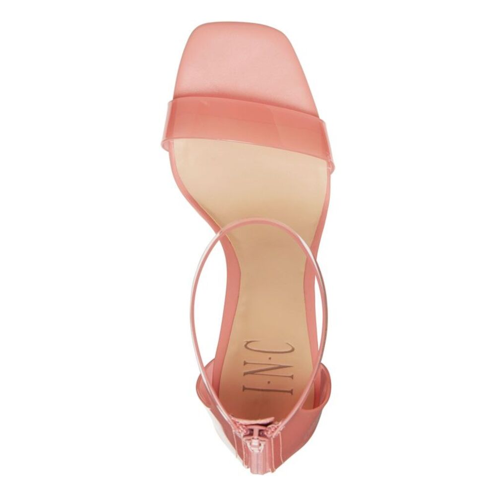 INC Womens Pink Translucent Padded Makenna Square Toe Block Heel Sandals 10 M - Picture 3 of 4